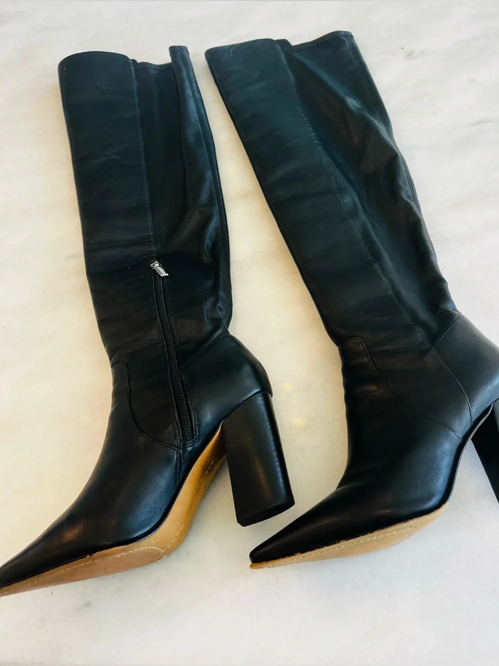 Vince Camuto Women Demerri Black Pull On Tall Over-the-knee Boots Shoes Size 7